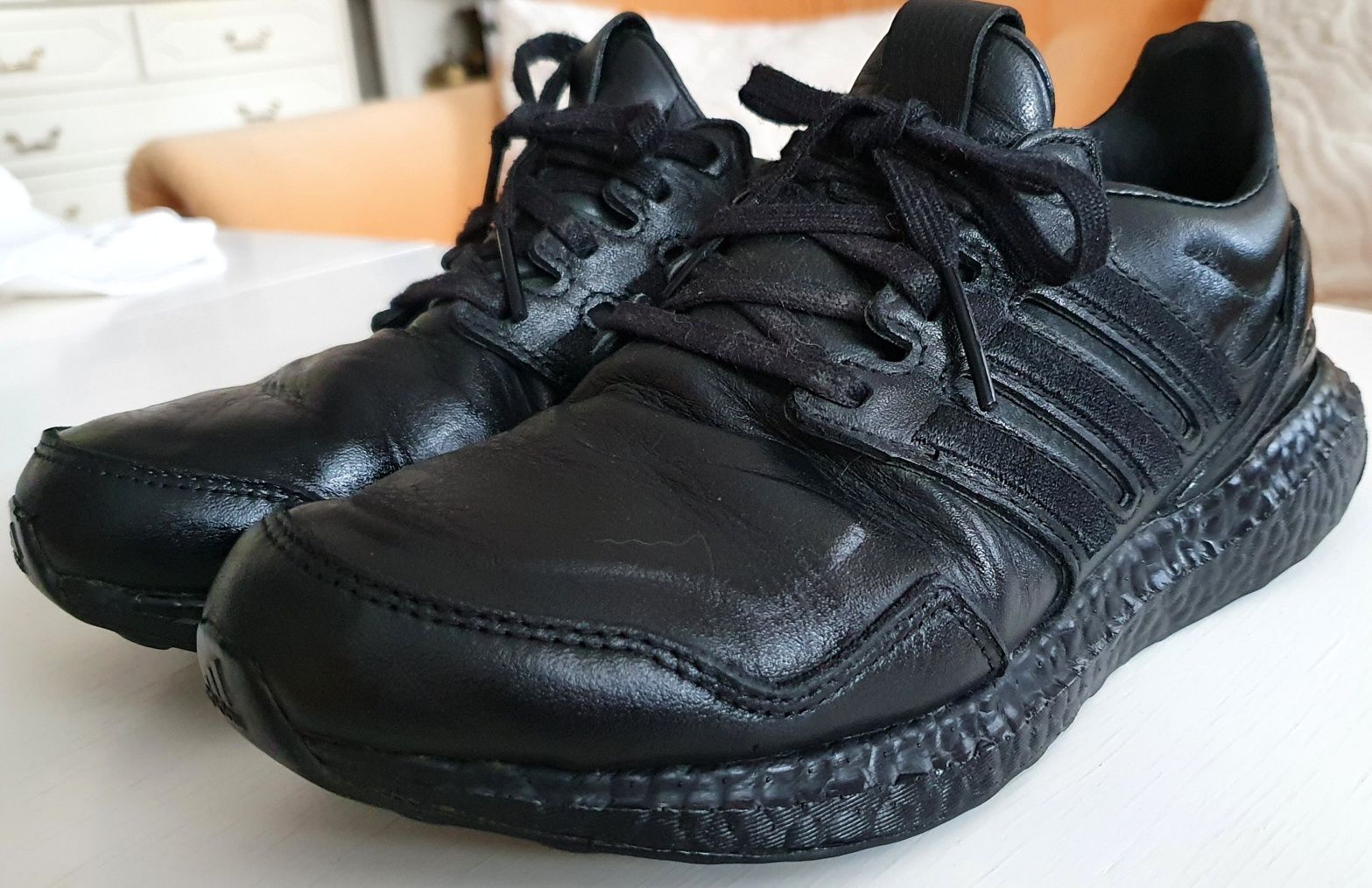 Adidasy ADIDAS ULTRABOOST Leather Triple Black EF0901 skórzane 38 2/3