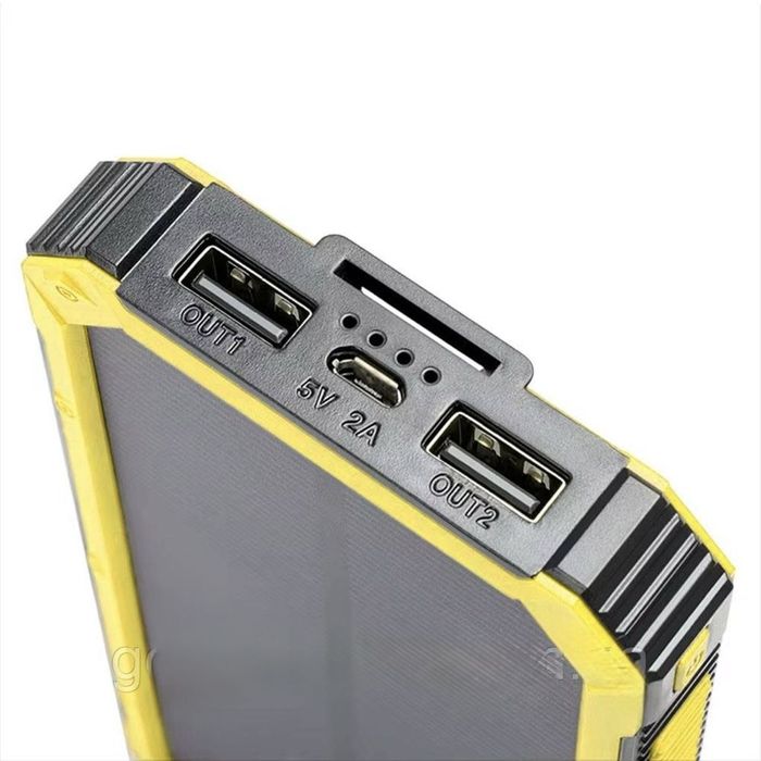 Power Bank 20000mAh з сонячною панеллю та ліхтарем, павербанк бронік