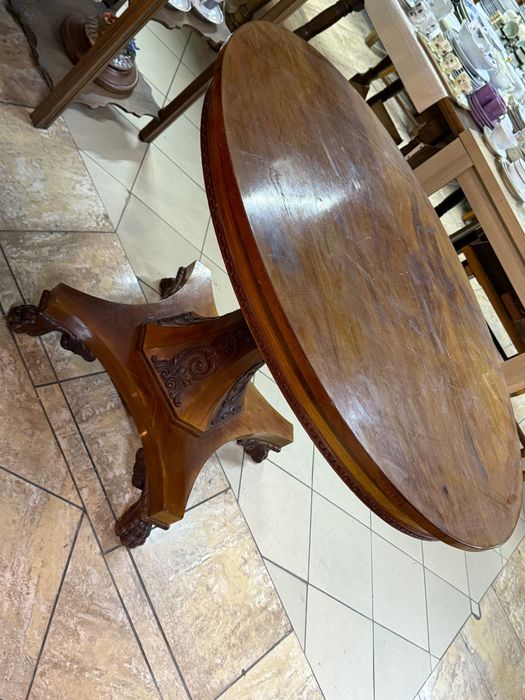 Elegancki zestaw stół owalny + 4 krzesła – Antyk, styl retro DOWÓZ