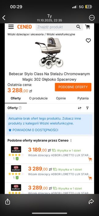 Wózek Bebecar przepiekny i wygodny