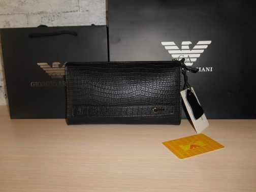 Emporio Armani PORTFEL MĘSKI DUŻY Saszetka Torebka, skóra, Włochy 588