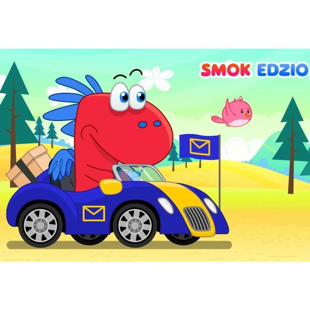 opłatek na tort smok edzio prostokąt