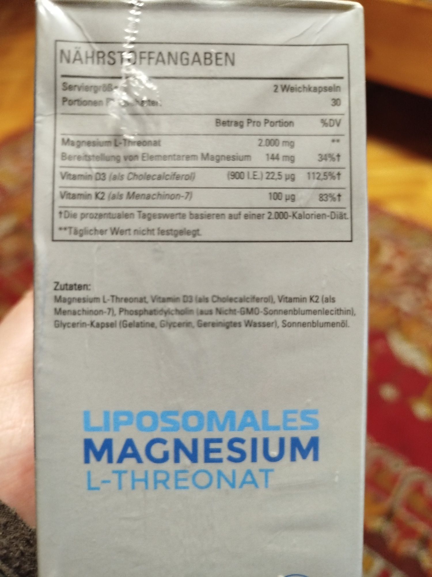 Magnez 2000 mg  liposomalny  + Wit D3.i K2 z