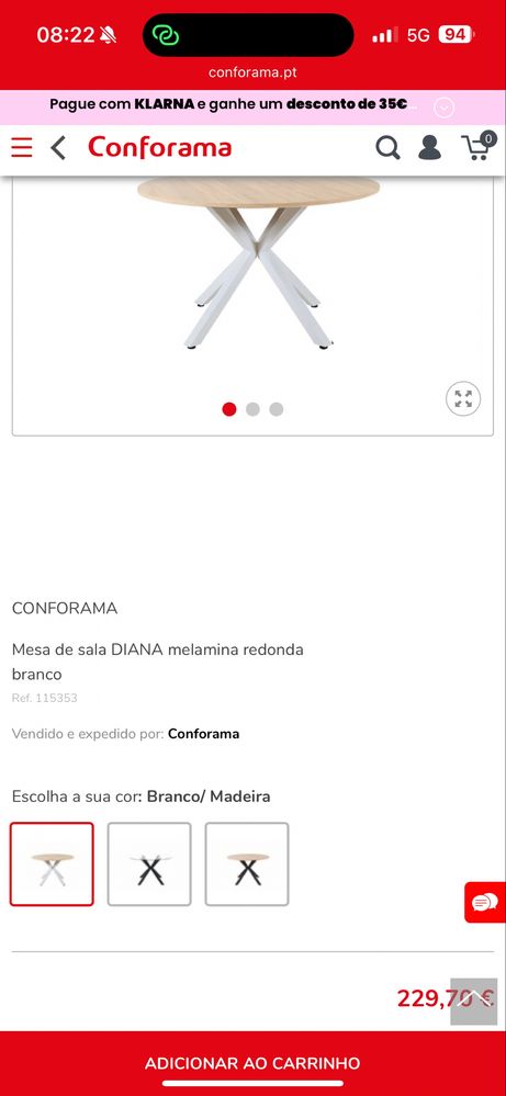 Mesa Redonda de Jantar