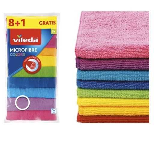 Салфетки  микрофибра для уборки Vileda Microfibre Colors 9шт/уп Италия