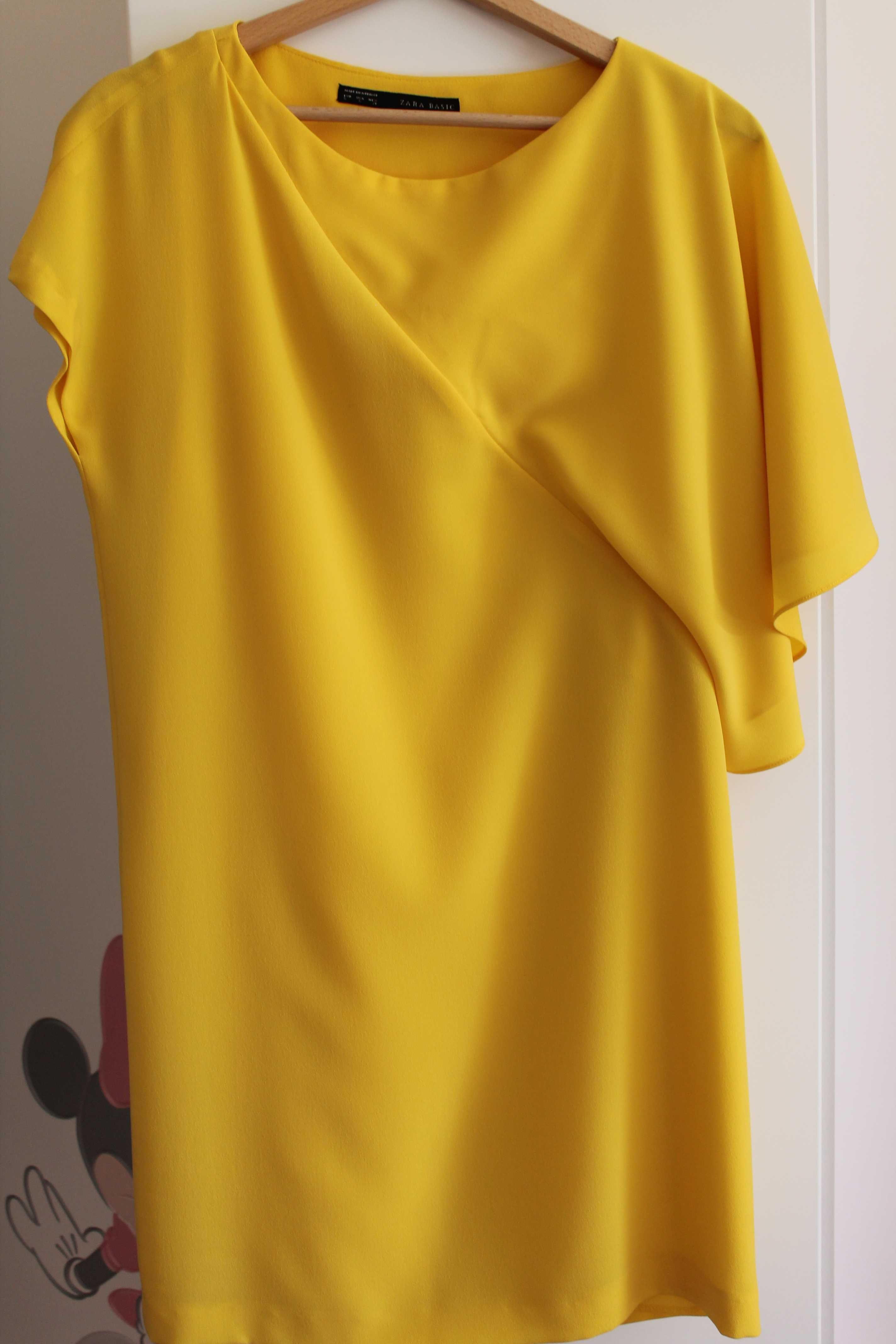 sukienka letnia tunika Zara żółta S