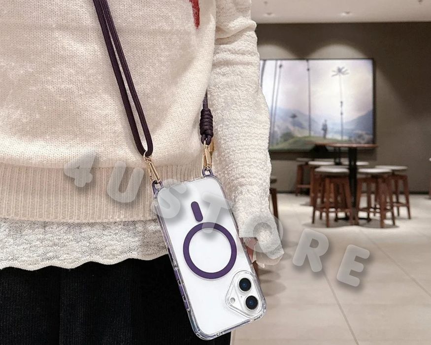 Чехол Crossbody Magsafe на iPhone 16 со шнурком с ремешком чохол