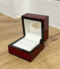 Pudełko na pierścionek z drewna czereśniowego White Flash