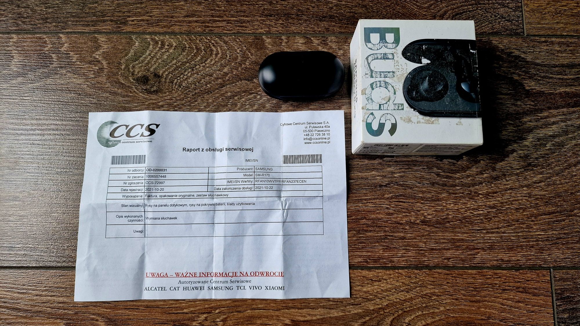 Słuchawki bezprzewodowe Samsung Galaxy Buds Bluetooth, gwarancja