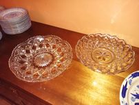 Pratos de cristal facetado