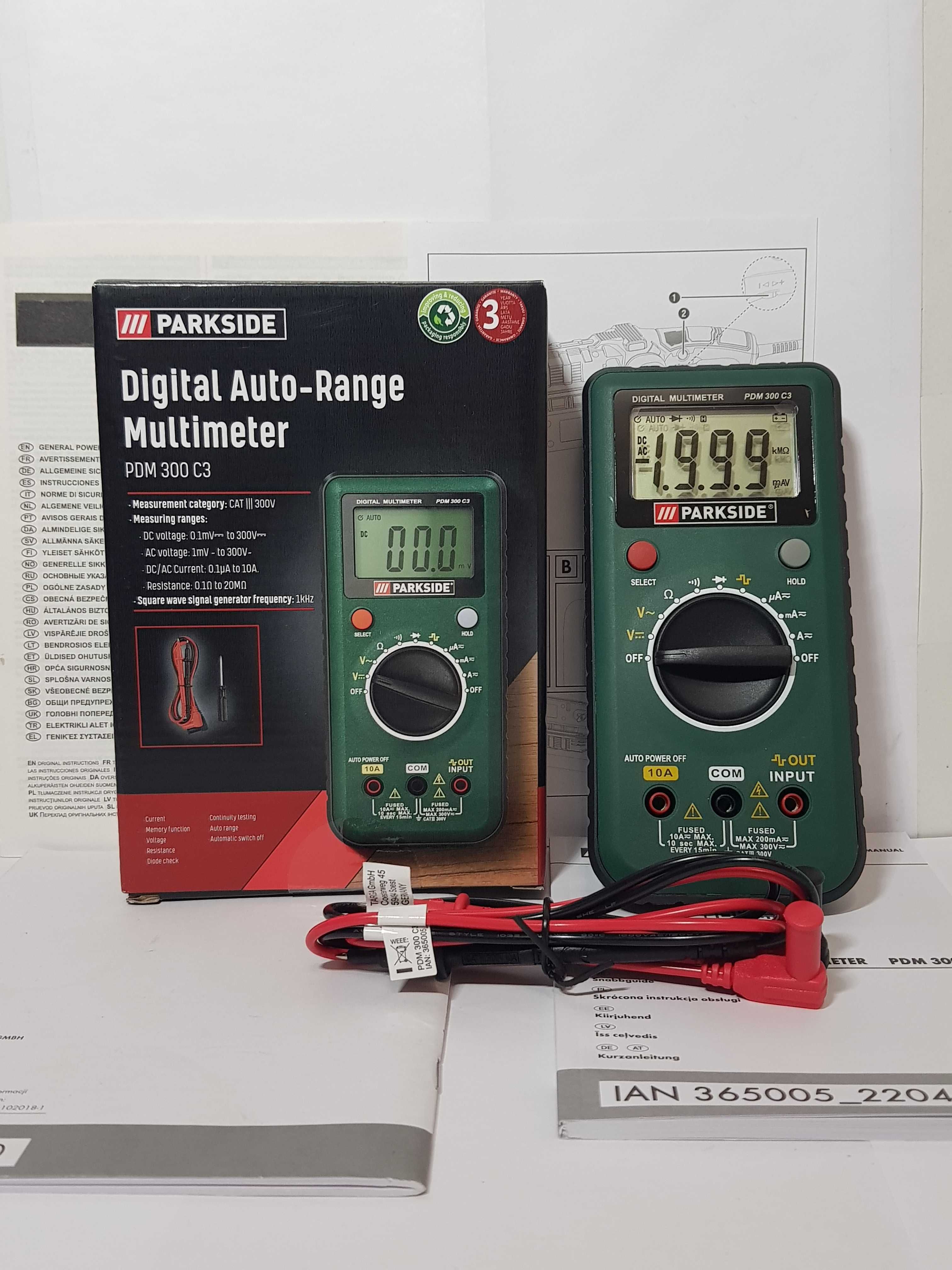 Miernik multimetr PARKSIDE PDM 00 C2 nowy uni-t fluke