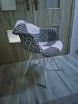 Krzesło skandynawskie RIVA 2 PATCHWORK biało czarny Vario 10 loft 4szt