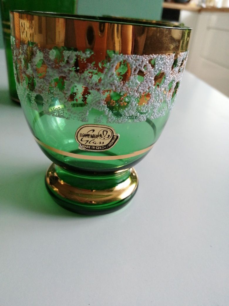 Karafka Bohemia + 4 szklaneczki , vintage