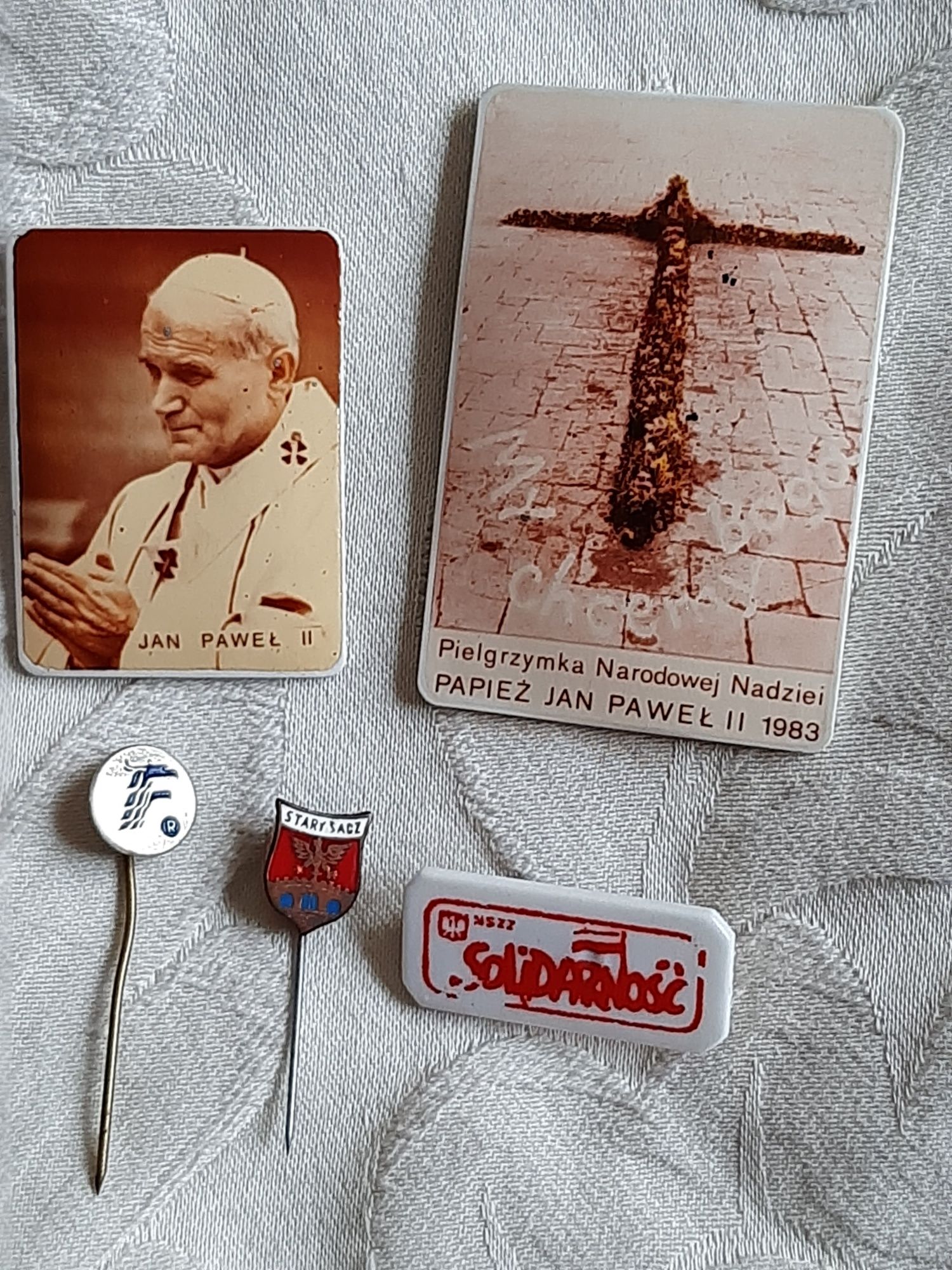Pamiątka z PRL,wpinka Solidarnosc, Orbis, Fenix, Papież,