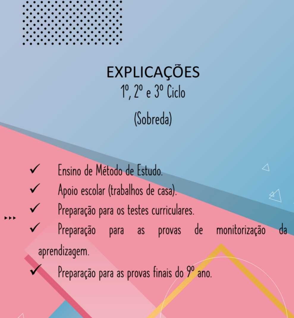 Explicações ( 1º, 2º e 3º Ciclo) na Sobreda