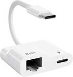 Adapter Ethernet USB C na RJ45  LAN z funkcją ładowania PD 60 W