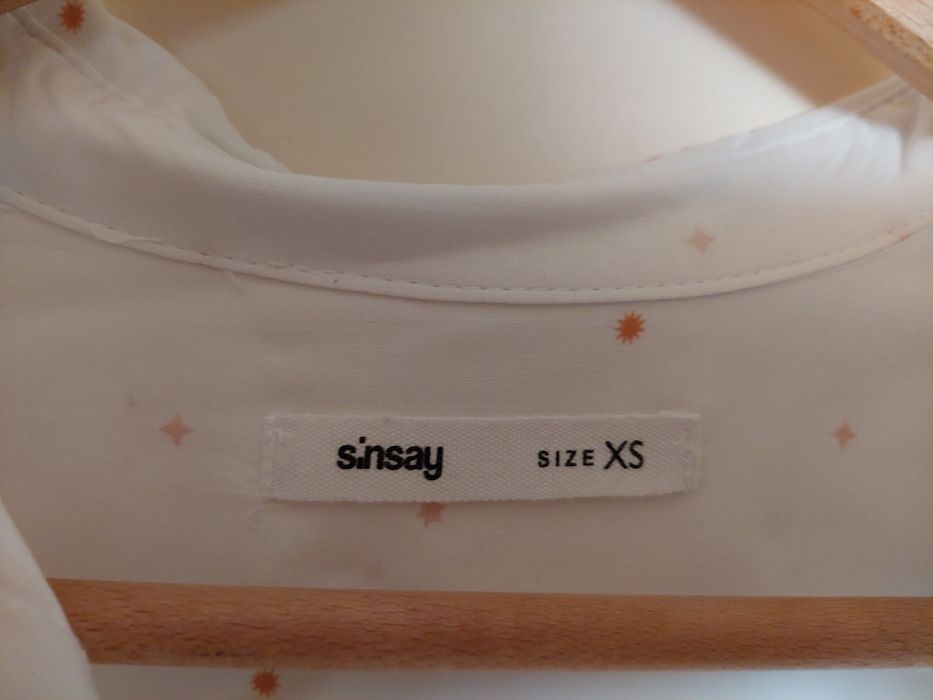 Świąteczna koszula biała w gwiazdki Sinsey XS
