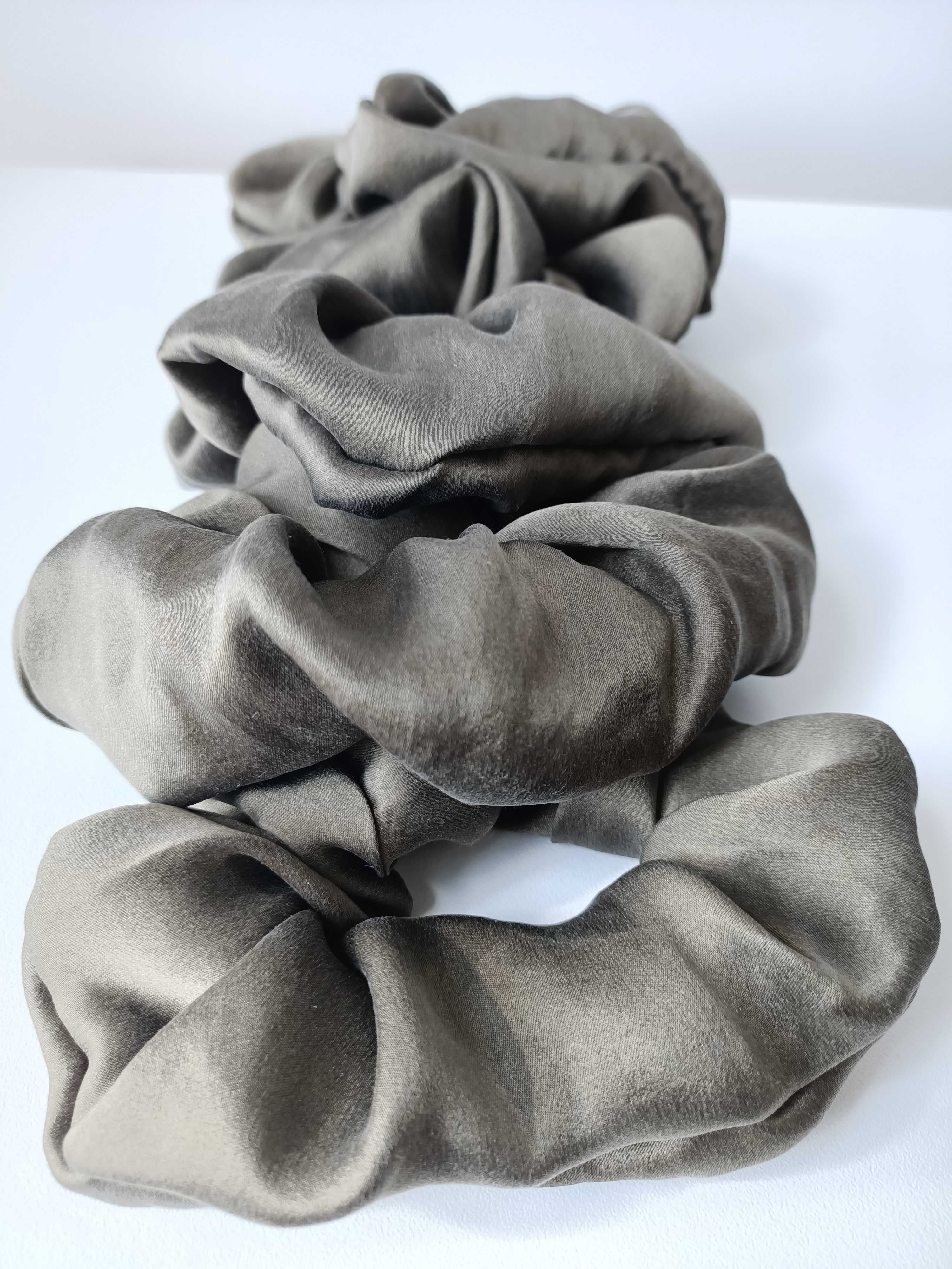 Duża scrunchie gumka do włosów JEDWAB hipoalergiczna EKO