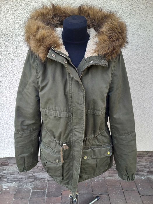 H&M Divided. Damska parka, khaki. Roz 42