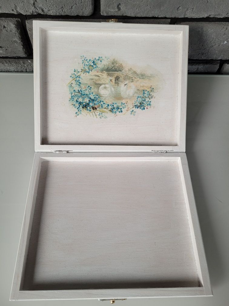 Pudełko ślubne na pieniądze/kopertę (szara ramka) handmade