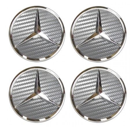 L676 4 Centros Jante Emblema Mercedes Benz AMG 75mm Carbono Novo!