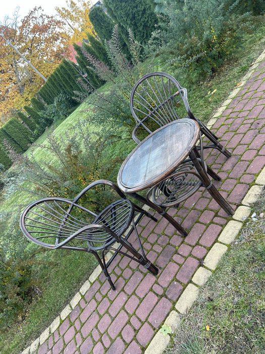 Komplet ratanowy z poduszkami