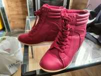 Botki wiosenne adidasy buty sneakersy czerwone Red koturna 35/36