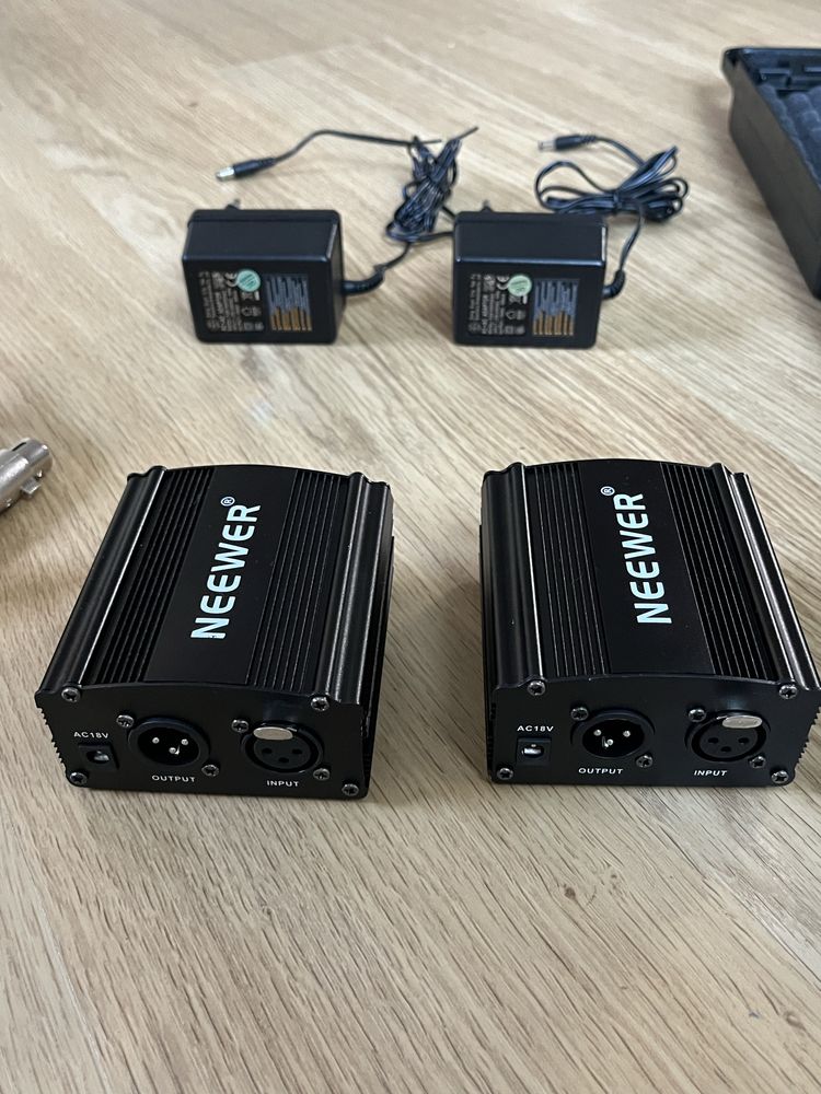 Dois Power Phanton 48V para microfone