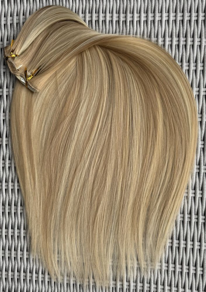 Premium Ultra blond pasemka ( ciepłe odcienie )włosy doczepiane clipin