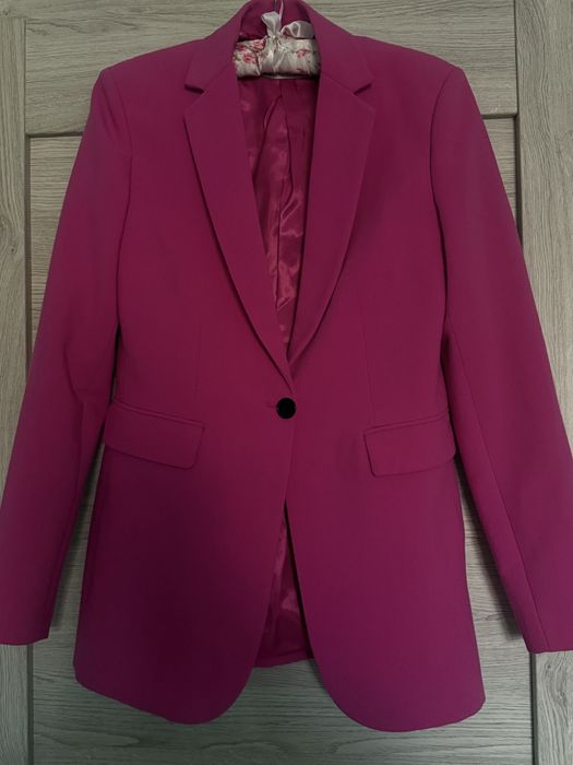 różowa elegancka marynarka ZARA zakiet xs 34 fuksja damska