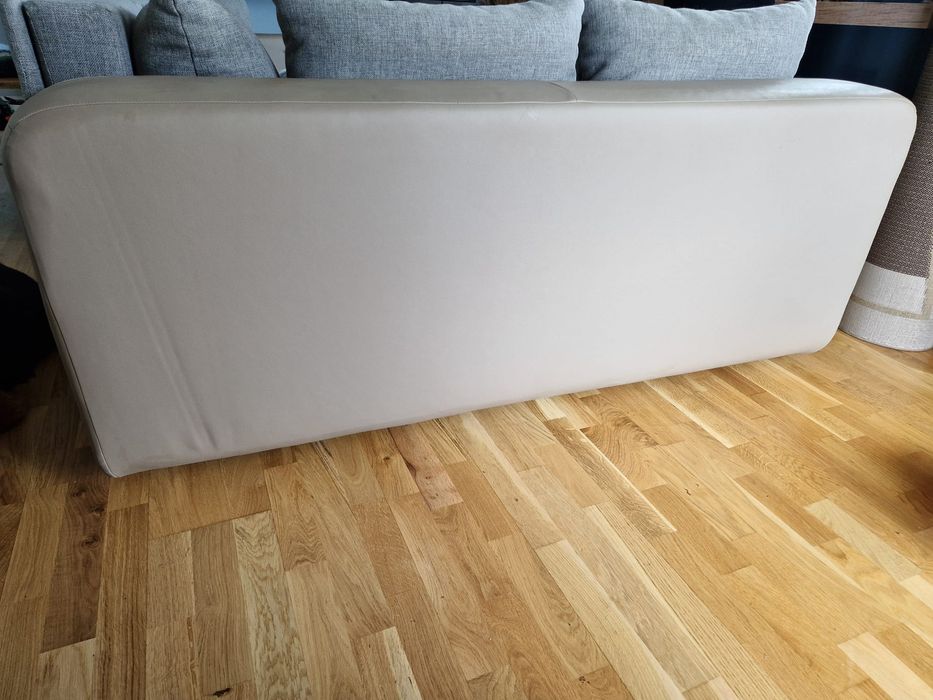 Narożnik rozkładany jasny BEZOWY-SZARY wygodny w bardzo dobrym STANIE