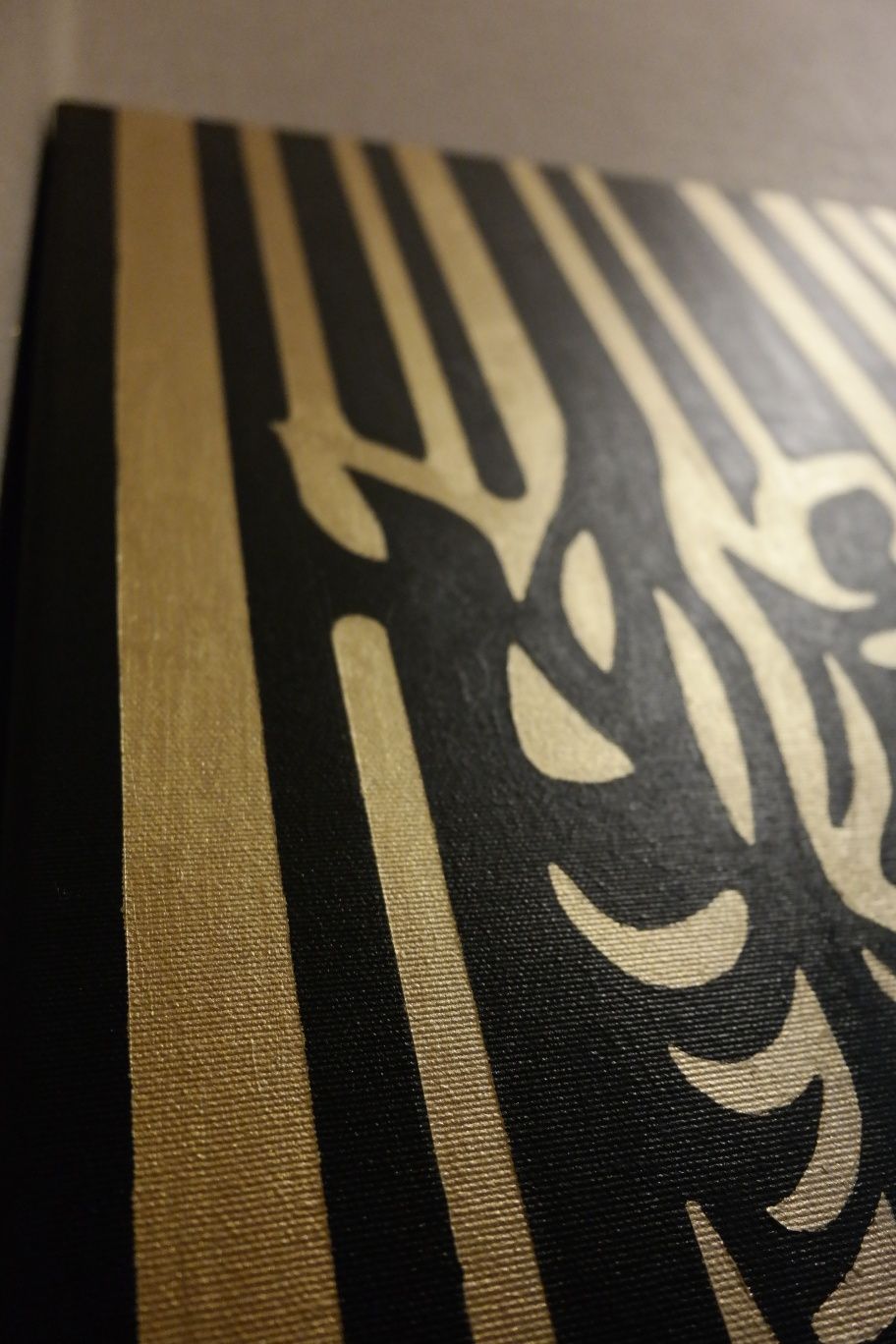 Obraz handmade złoto czarny zebra 120x90 cm