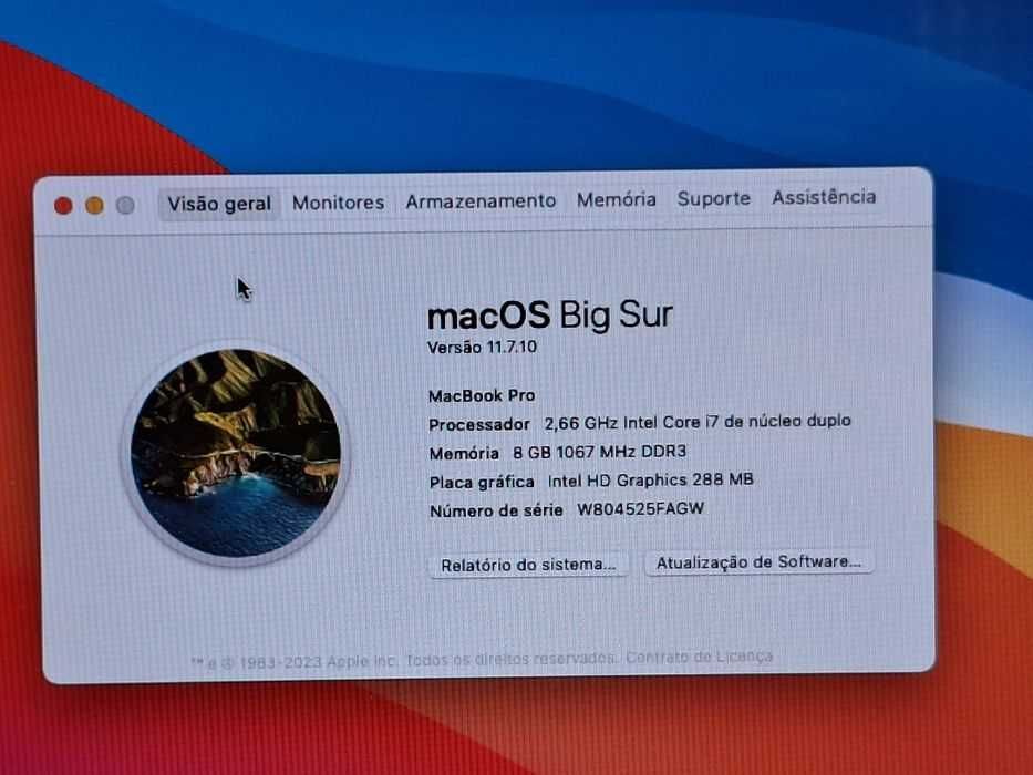 MacBook Pro Core i7 Mac OS Big Sur, HD 750 Gig | 8 Gig RAM , Impecável