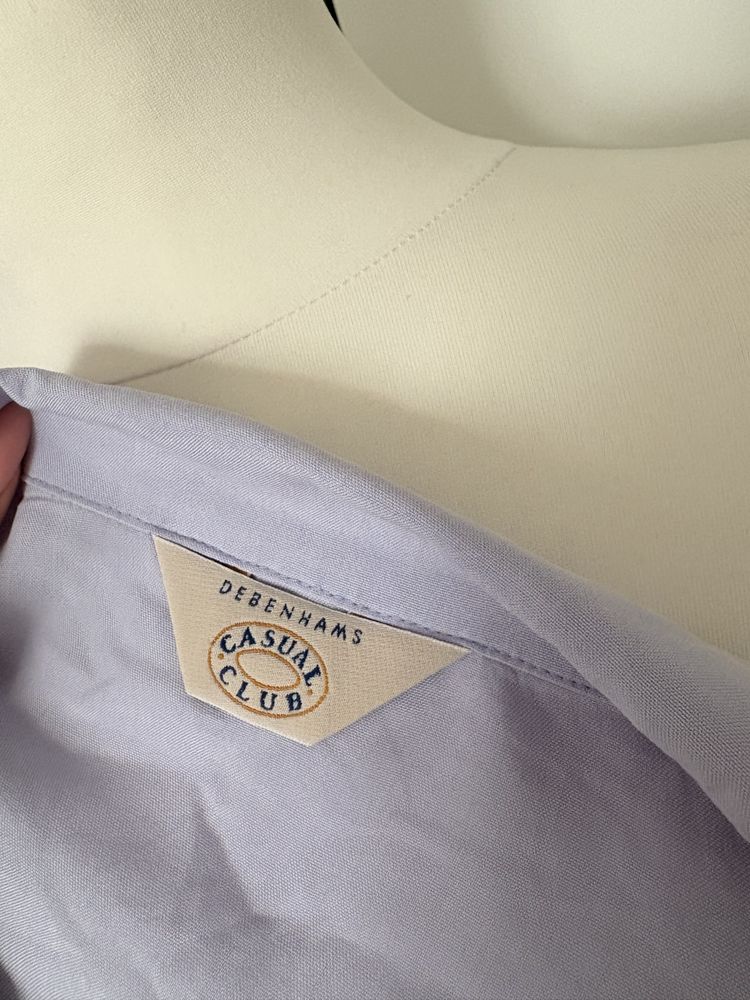 Pastelowa koszula damska krótki rękaw jedwab silk side 14 xl 42