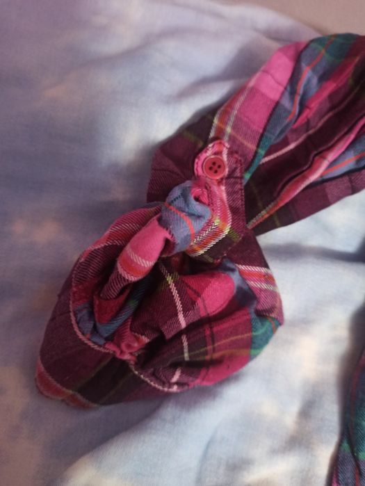 Koszula bluzka kratka, podwinięty rękaw.