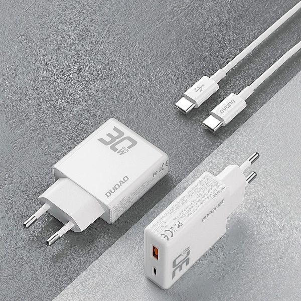 Ładowarka sieciowa GaN Dudao A30EUT 30W USB-A / USB-C + kabel USB-C -