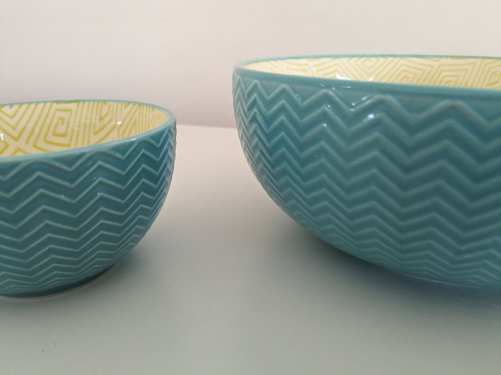 Komplet 2 x miska salaterka ceramiczna 21 cm i  12 cm