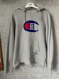 bluza champion hoodie z kapturem szara vintage