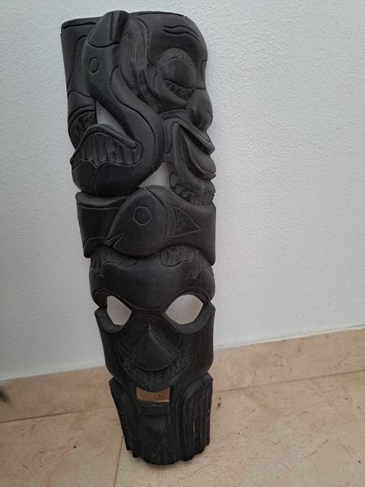 Mascara de madeira africana, decoração