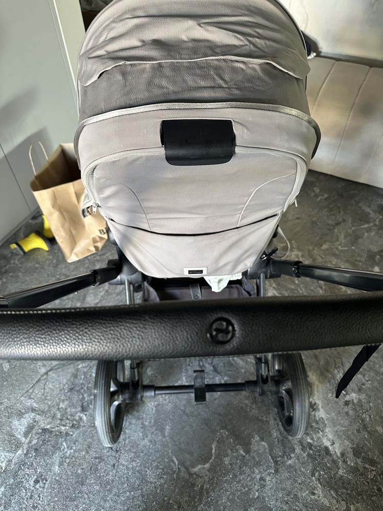 Коляска Cybex Prime pearl grey шасі matt black