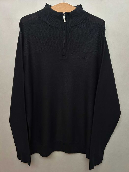 Pierre Cardin _ Granatowy delikatny sweter ze stójką XL