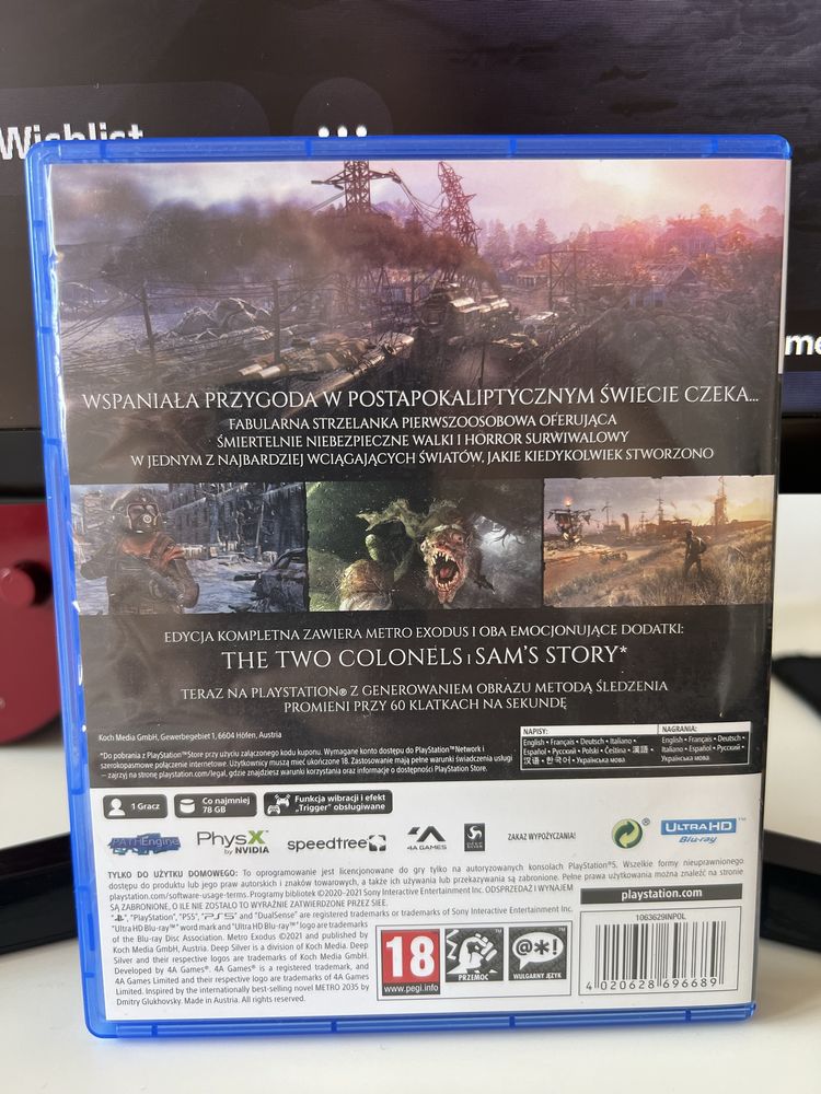 Gra Metro Exodus na PS5 polska wersja PlayStation 5