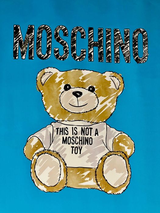 ekskluzywny materiał tkanina wiskoza Moschino Teddy Bear miś