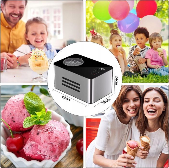 Maszyna Do Lodów Z Kompresorem 150W 2l Samochłodząca Panel Dotykowy