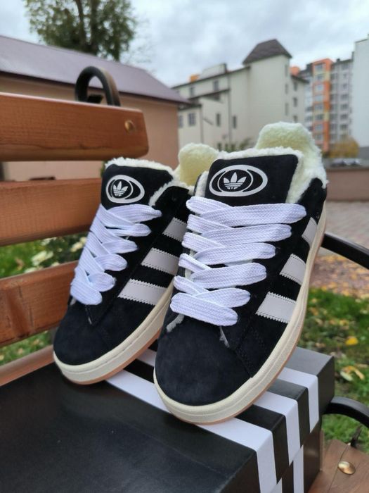 Чоловічі зимові Adidas Campus Black хутро