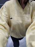 Lacoste Made in France sweter w serek unisex oversize