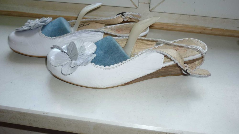 Next- skóra białe czółenka r; 37