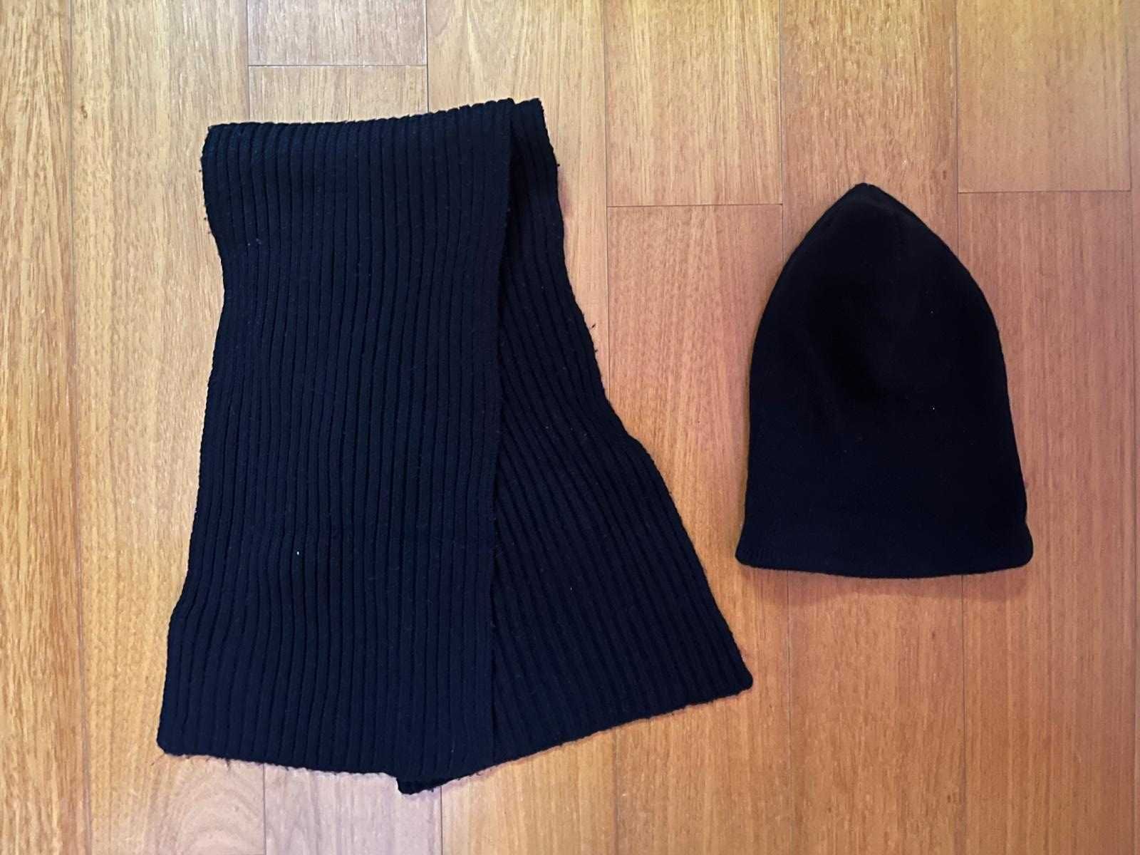 Conjunto cachecol + gorro preto