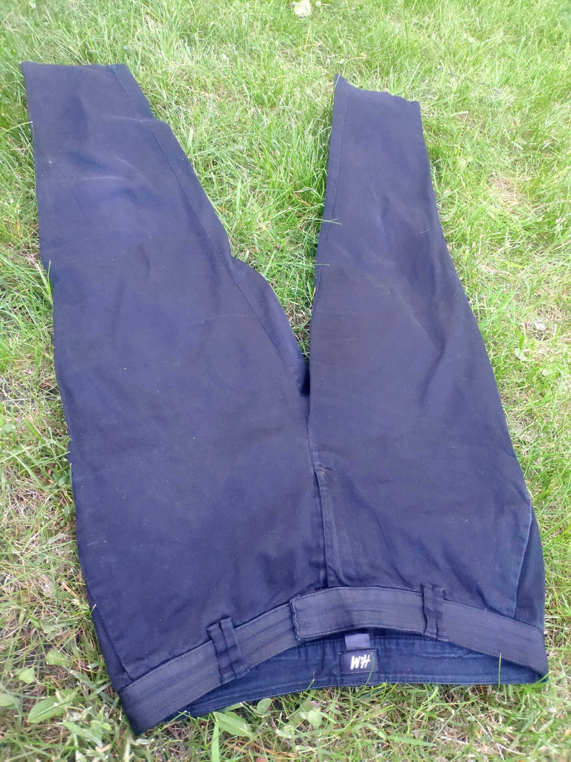 Czarne bawełniane chinosy cygaretki spodnie damskie 7/8 H&M roz. M