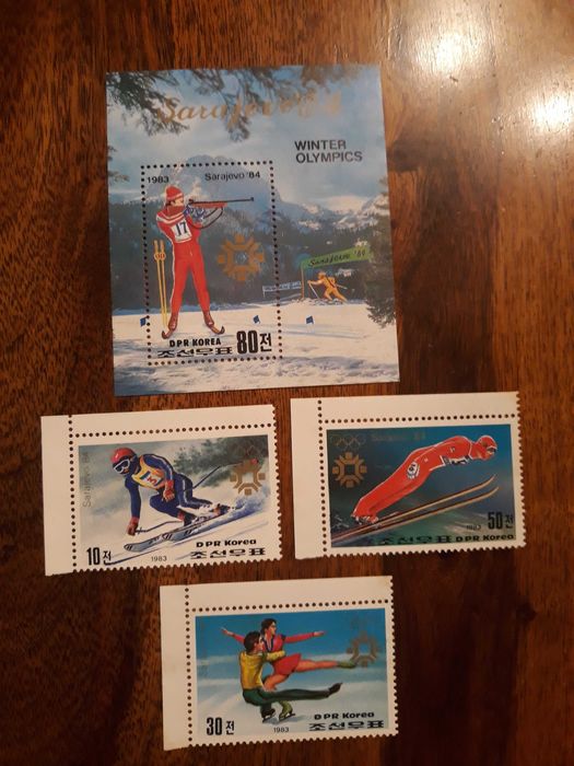 Seria znaczków koreańskich Olimpiada Sarajewo